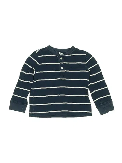 Pre-owned Janie And Jack Kids' Long Sleeve Henley Shirt In Blue
