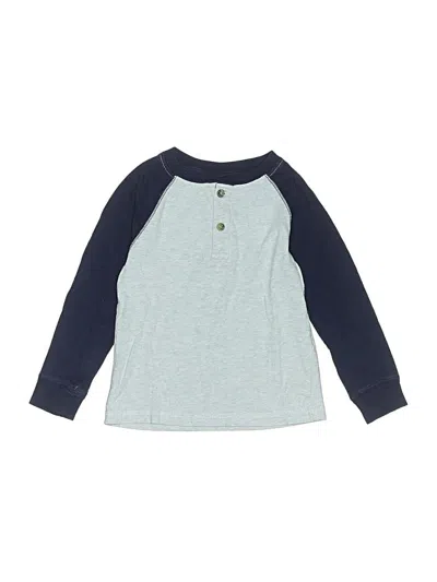Pre-owned Janie And Jack Kids' Long Sleeve Henley Shirt In Blue