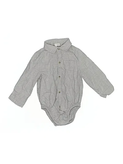 Pre-owned Janie And Jack Kids' Long Sleeve Onesie In Gray