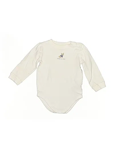 Pre-owned Janie And Jack Kids' Long Sleeve Onesie In Ivory
