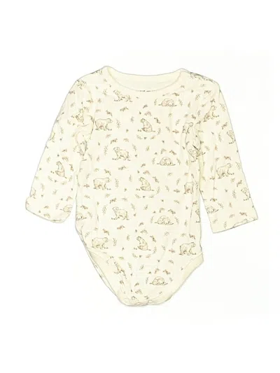 Pre-owned Janie And Jack Babies' Long Sleeve Onesie In Ivory