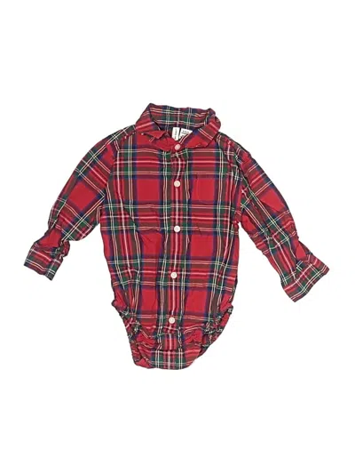 Pre-owned Janie And Jack Babies' Long Sleeve Onesie In Red