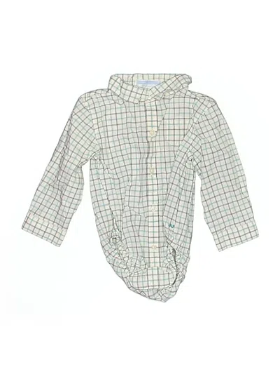 Pre-owned Janie And Jack Kids' Long Sleeve Onesie In White