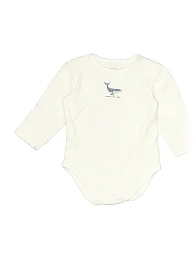 Pre-owned Janie And Jack Babies' Long Sleeve Onesie In White