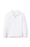 Janie And Jack Long Sleeve Pique Polo In White