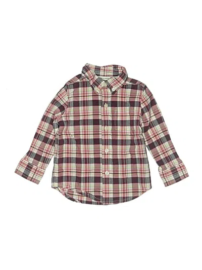 Pre-owned Janie And Jack Kids' Long Sleeve Polo In Brown