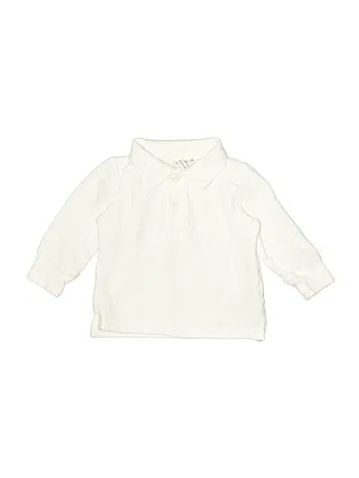 Pre-owned Janie And Jack Babies' Long Sleeve Polo In Ivory
