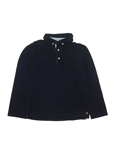 Pre-owned Janie And Jack Kids' Long Sleeve Polo Shirt In Blue