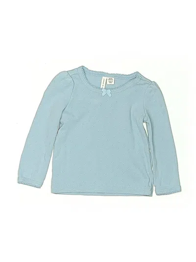 Pre-owned Janie And Jack Babies' Long Sleeve Top Blue Crew Neck Tops