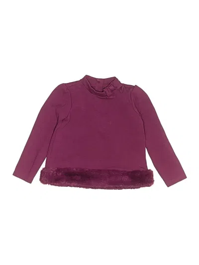 Pre-owned Janie And Jack Kids' Long Sleeve Top Burgundy Turtleneck Tops