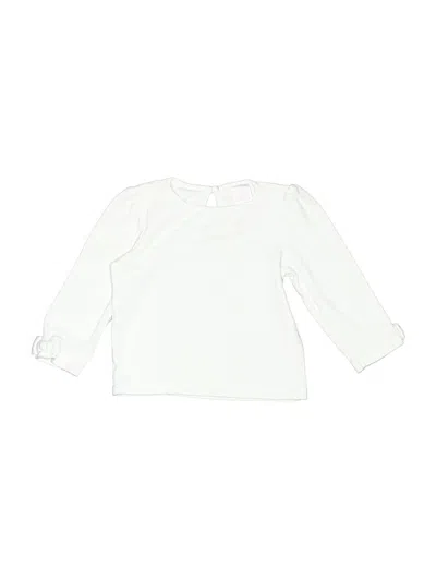 Pre-owned Janie And Jack Babies' Long Sleeve Top Ivory Ruffles Neckline Tops