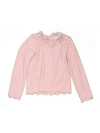 Pre-owned Janie And Jack Kids' Long Sleeve Top Pink Ruffles Neckline Tops