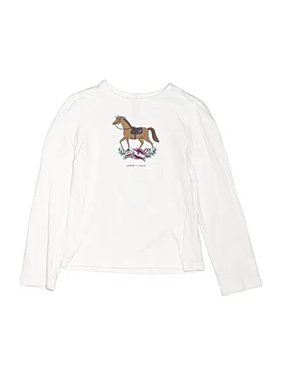 Pre-owned Janie And Jack Kids' Long Sleeve T-shirt In Ivory