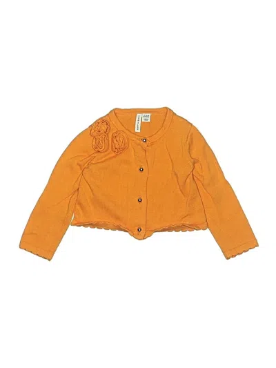 Pre-owned Janie And Jack Kids' Long Sleeve T-shirt In Orange