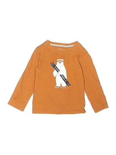 Pre-owned Janie And Jack Kids' Long Sleeve T-shirt In Orange
