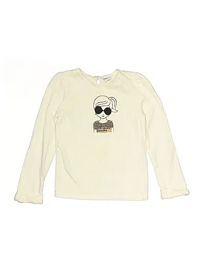 Pre-owned Janie And Jack Kids' Long Sleeve T-shirt In White