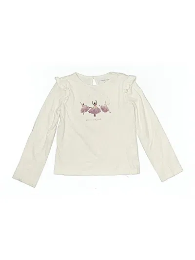Pre-owned Janie And Jack Kids' Long Sleeve T-shirt In White