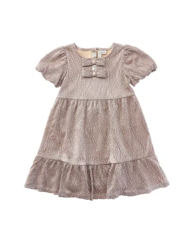 Janie And Jack Metallic Bow Dress In Silver