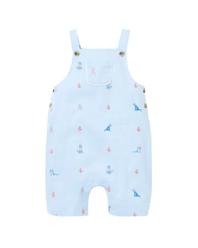 Janie And Jack Kids' Nautical Dog Overall In Blue