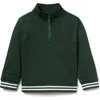 Janie And Jack Pique Half Zip Sweatshirt In Green