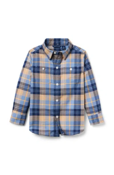 Janie And Jack Babies'  Plaid Flannel Shirt In Blue