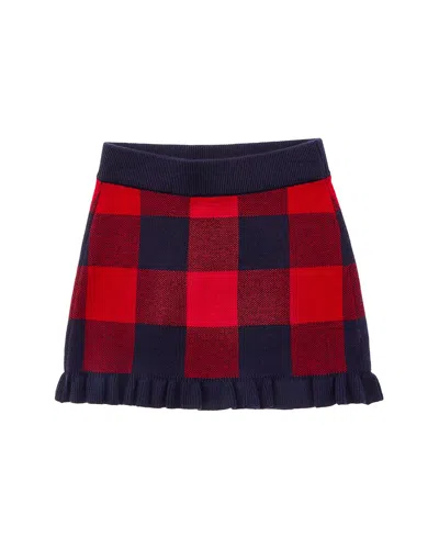 Janie And Jack Plaid Sweater Skirt In Red