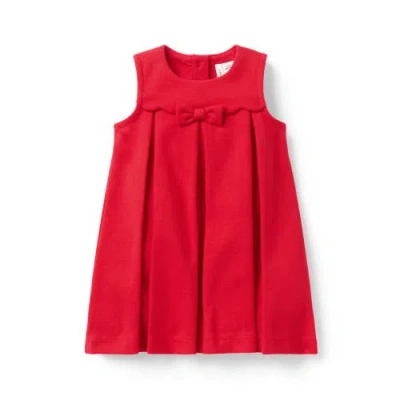 Janie And Jack Babies'  Pleated Ponte Dress In Red