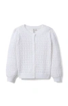 Shop Janie And Jack Pointelle Cardigan In White