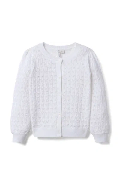 Janie And Jack Kids'  Pointelle Cardigan In White