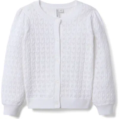 Janie And Jack Babies'  Pointelle Cardigan In White
