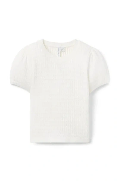 Janie And Jack Babies'  Pointelle Puff Sleeve Top In White