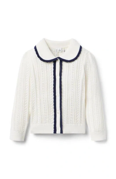 Janie And Jack Babies'  Pointelle Scalloped Trim Cardigan In Neutral