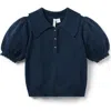 Janie And Jack Pointelle Sweater Polo In Blue