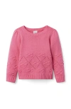 Janie And Jack Pointelle Textured Sweater In Pink