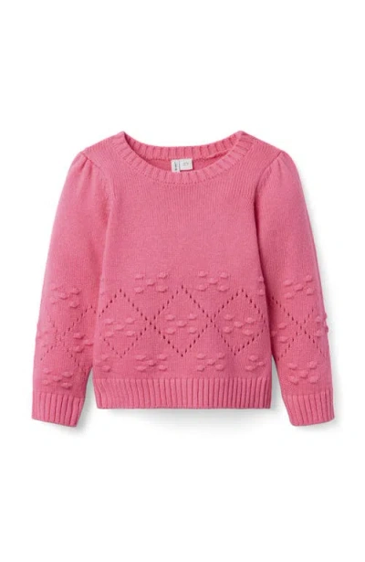Janie And Jack Babies'  Pointelle Textured Sweater In Pink