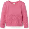 Janie And Jack Pointelle Textured Sweater In Pink