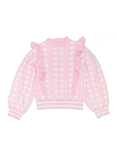 Pre-owned Janie And Jack Kids' Pullover Sweater In Pink
