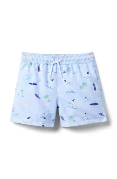 Janie And Jack Babies'  Recycled Coastal Getaway Swim Trunk In White