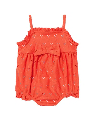 Janie And Jack Recycled Eyelet Swimsuit In Orange