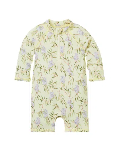 Janie And Jack Recycled Koala Rashguard Swimsuit In Green