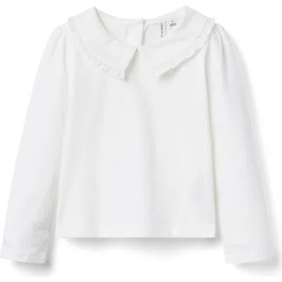 Janie And Jack Kids'  Ruffle Collar Top In White