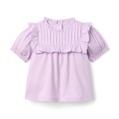 Janie And Jack Babies'  Ruffle Pintuck Top In Purple