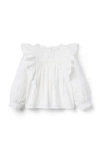 Janie And Jack Ruffle Pintuck Top In White