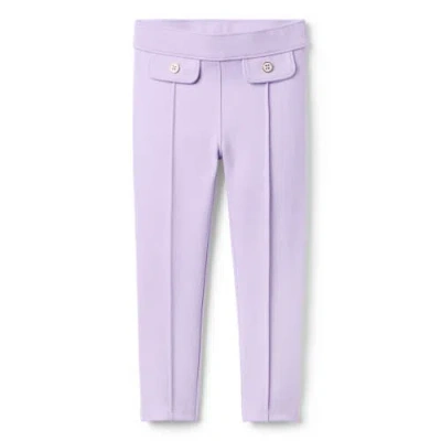 Janie And Jack Kids'  Seamed Button Ponte Pant In Purple