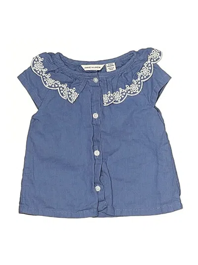 Pre-owned Janie And Jack Babies' Short Sleeve Blouse In Blue