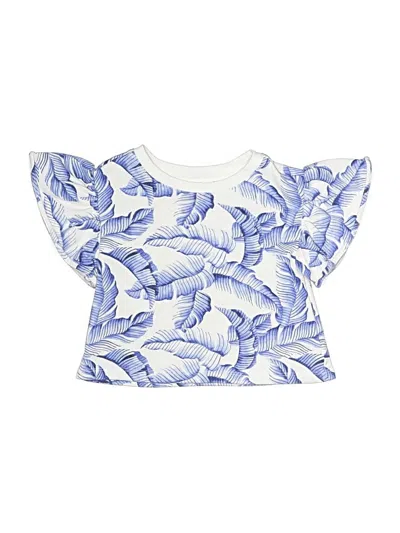 Pre-owned Janie And Jack Kids' Short Sleeve Blouse In Blue