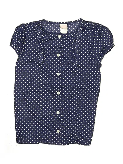 Pre-owned Janie And Jack Kids' Short Sleeve Blouse In Blue