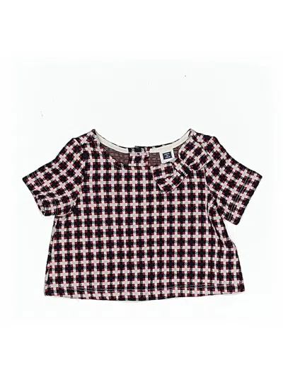 Pre-owned Janie And Jack Babies' Short Sleeve Blouse In Burgundy