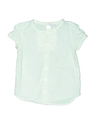 Pre-owned Janie And Jack Kids' Short Sleeve Blouse In Green