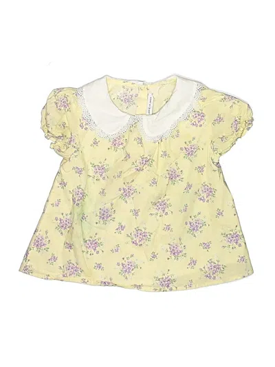 Pre-owned Janie And Jack Kids' Short Sleeve Blouse In Yellow